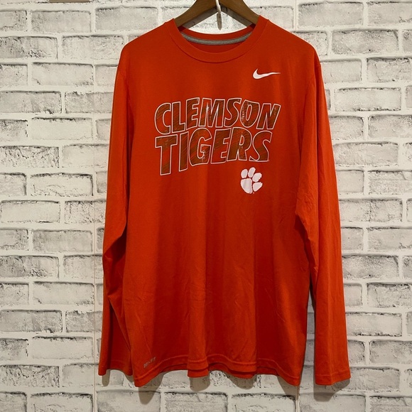 Nike Other - Men’s Clemson tigers Nike Dri-fit orange long sleeve shirt Large